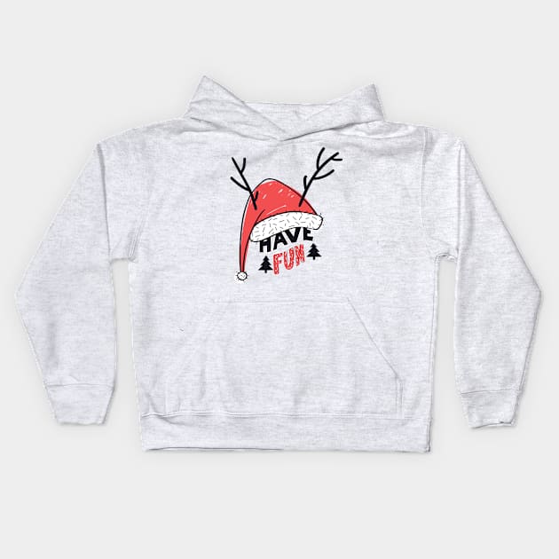 Santa Hat Kids Hoodie by annapaff